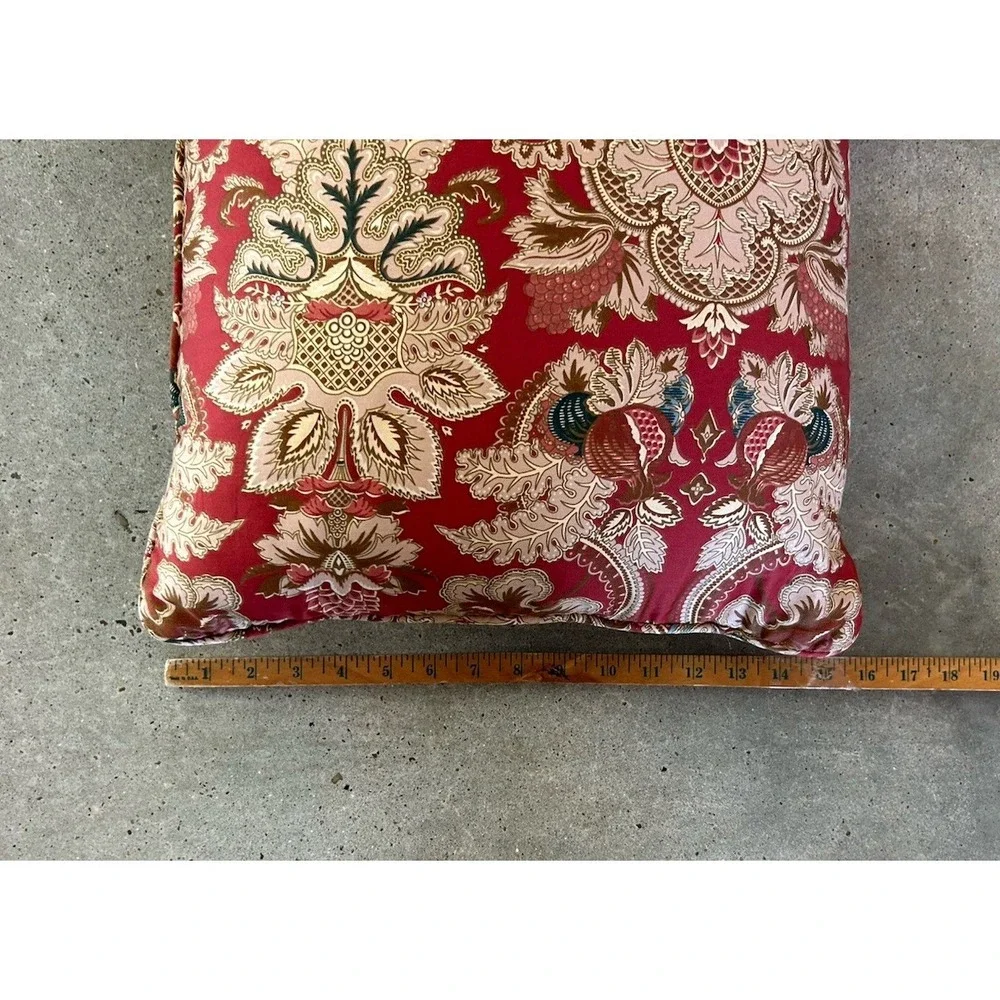 Custom Ralph Lauren Jardiniere Red Floral Throw Pillow Lot Of 3